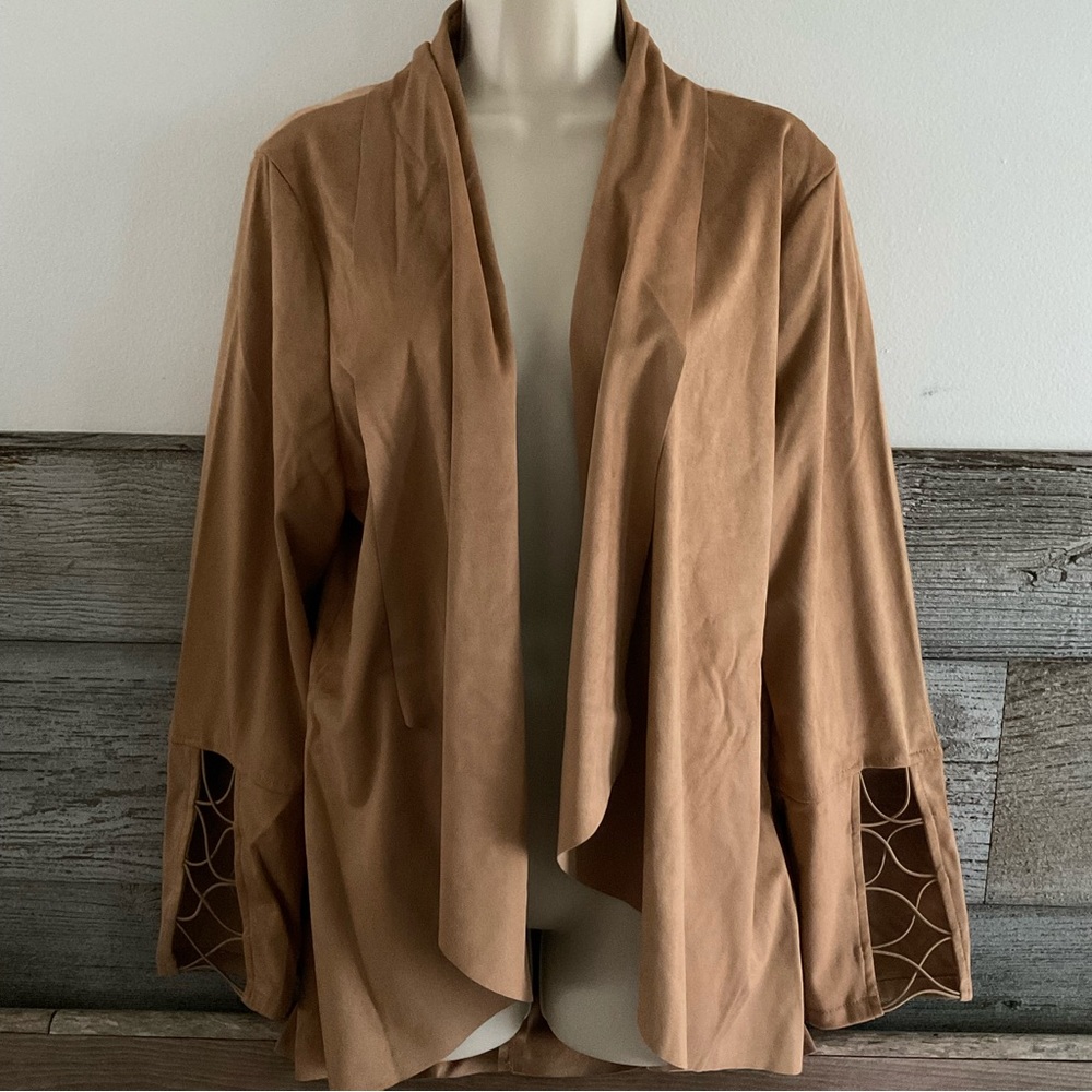 Simply noelle faux suede jacket in pecan size XXL (16/18) NWT